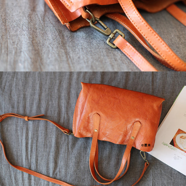 Small Womens Tote Bag Brown Leather Handbags Crossbody Bags for Women Genuine Leather