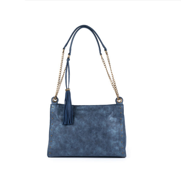 Womens Vegan Leather Casual Handbags With Fringe Ladies Shoulder Bag Casual