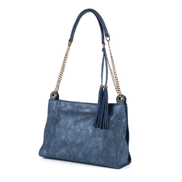 Womens Vegan Leather Casual Handbags With Fringe Ladies Shoulder Bag Cute