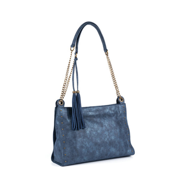 Womens Vegan Leather Casual Handbags With Fringe Ladies Shoulder Bag Minimalist