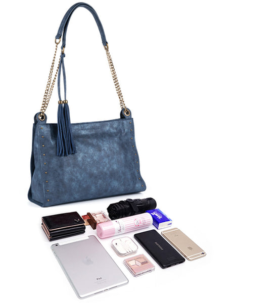 Womens Vegan Leather Casual Handbags With Fringe Ladies Shoulder Bag Nice