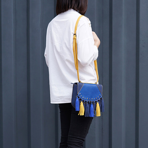 Small Womens Vegan Western Leather Fringe Purse Crossbody Hobo Bag Accessories