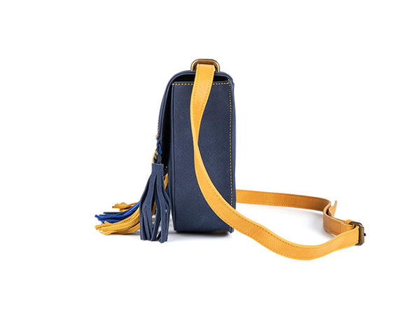 Small Womens Vegan Western Leather Fringe Purse Crossbody Hobo Bag Casual