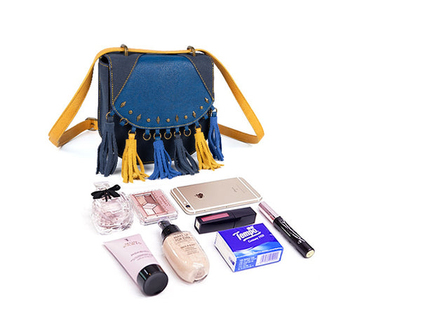 Small Womens Vegan Western Leather Fringe Purse Crossbody Hobo Bag Chic