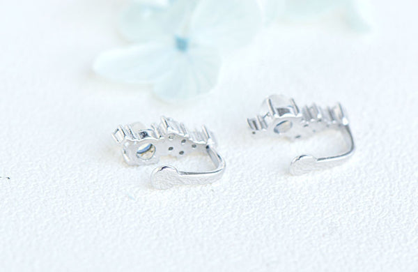 Sterling Silver Blue Moonstone Earring June Birthstone Earrings For Women Details