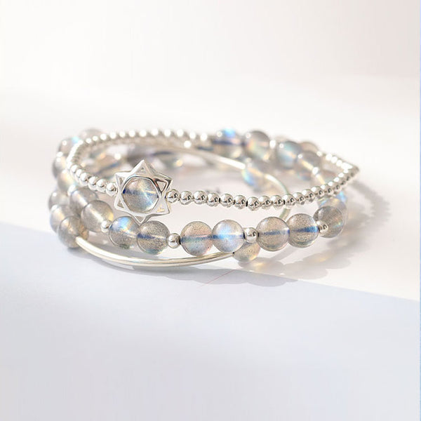 Sterling Silver Grey Moonstone Bead Rosantica Bracelets Handmade Jewelry Accessories Gift Women chic