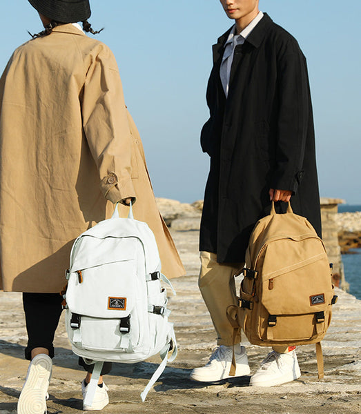 Stylish Canvas Laptop Backpack Ladies Rucksack For Women Aesthetic