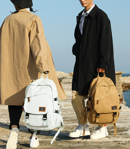 Stylish Canvas Laptop Backpack Ladies Rucksack For Women Aesthetic