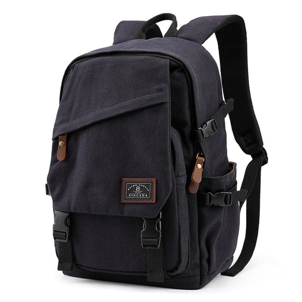 Stylish Canvas Laptop Backpack Ladies Rucksack For Women Black