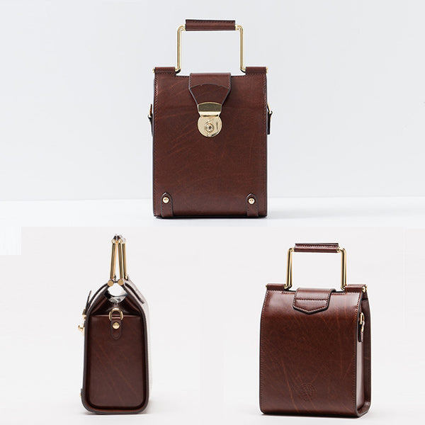 Stylish Cube Bag Womens Crossbody Bags Leather Handbags Purse for Women Details