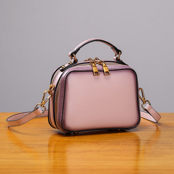 Stylish Cube Bag Womens Leather Crossbody Bags Shoulder Bag for Women