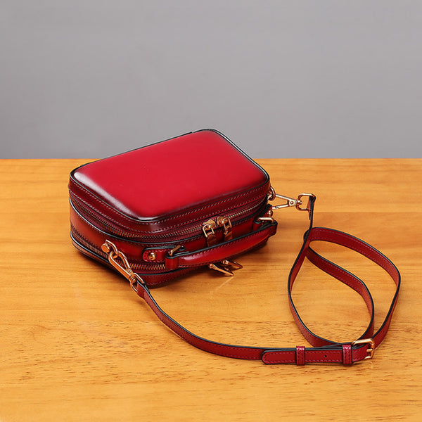 Stylish Cube Bag Womens Leather Crossbody Bags Shoulder Bag for Women small