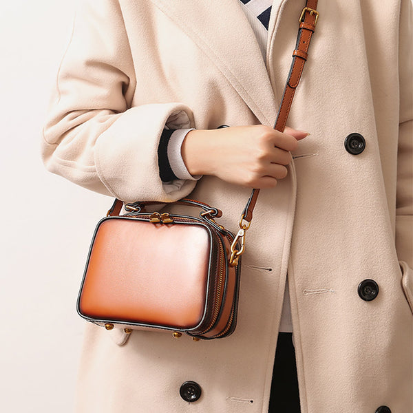 Stylish Cube Bag Womens Leather Crossbody Bags Shoulder Bag for Women gift idea