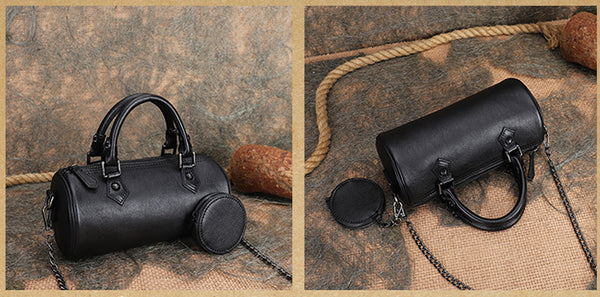 Stylish Ladies Barrel Handbag Brown Shoulder Bag For Women Work-bag