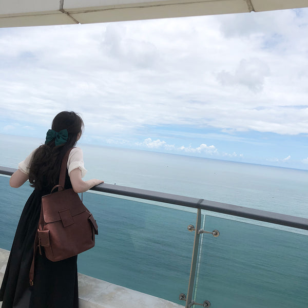 Stylish Ladies Genuine Leather Backpack Purse Rucksack Bag For Women Cute