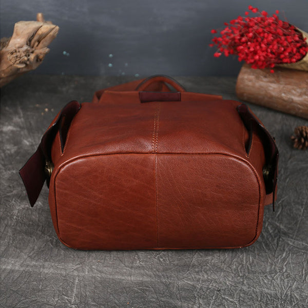 Stylish Ladies Genuine Leather Backpack Purse Rucksack Bag For Women Vintage