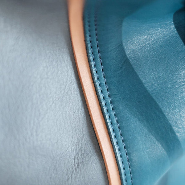 Stylish Ladies Leather Blue Shoulder Bag Genuine Leather Crossbody Bags For Women Details