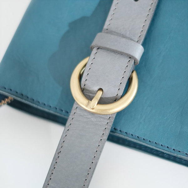 Stylish Ladies Leather Blue Shoulder Bag Genuine Leather Crossbody Bags For Women Durable
