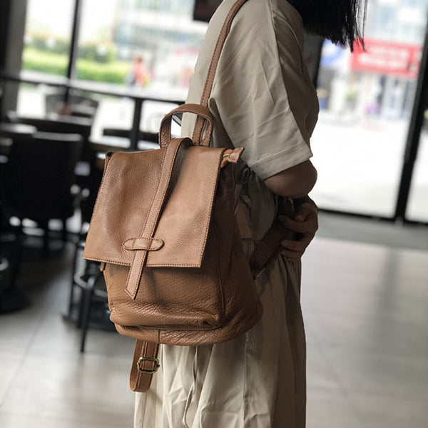 Stylish Small Ladies Genuine Leather Rucksack Backpack Purse for Women Accessories