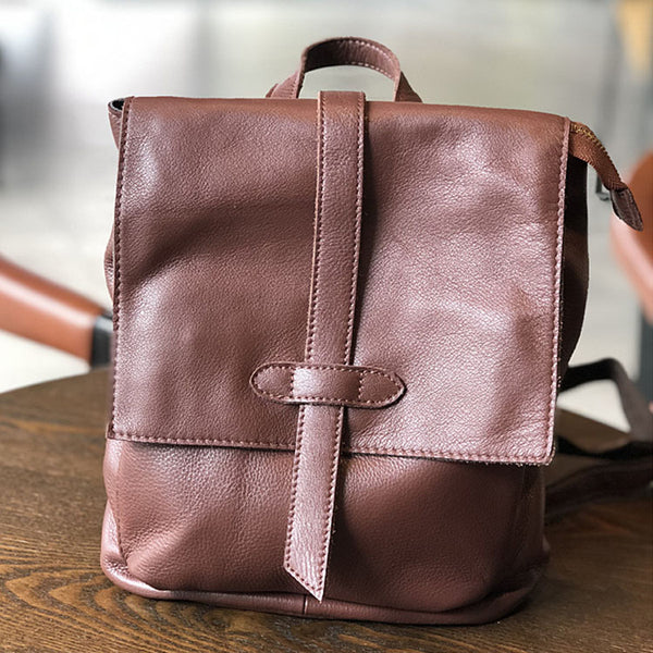 Stylish Small Ladies Genuine Leather Rucksack Backpack Purse for Women Cool
