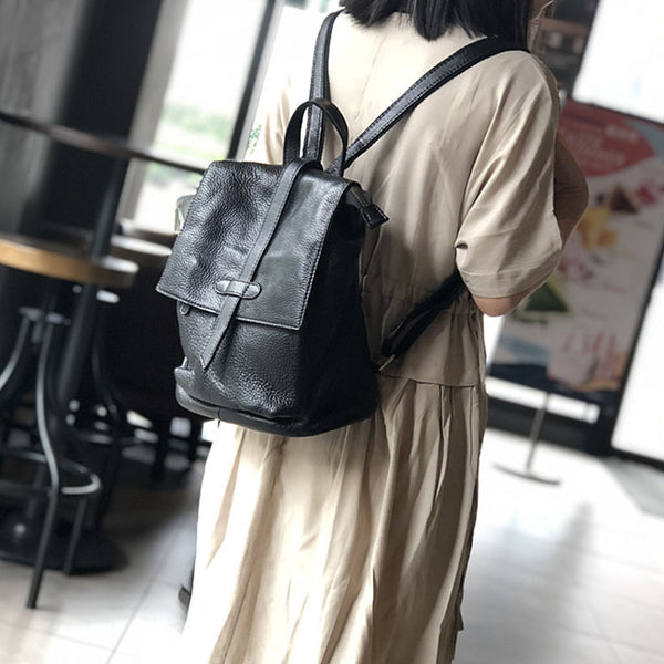 Stylish Small Ladies Genuine Leather Rucksack Backpack Purse for Women Cute