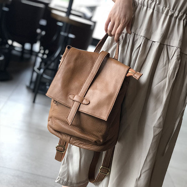 Stylish Small Ladies Genuine Leather Rucksack Backpack Purse for Women Fashion