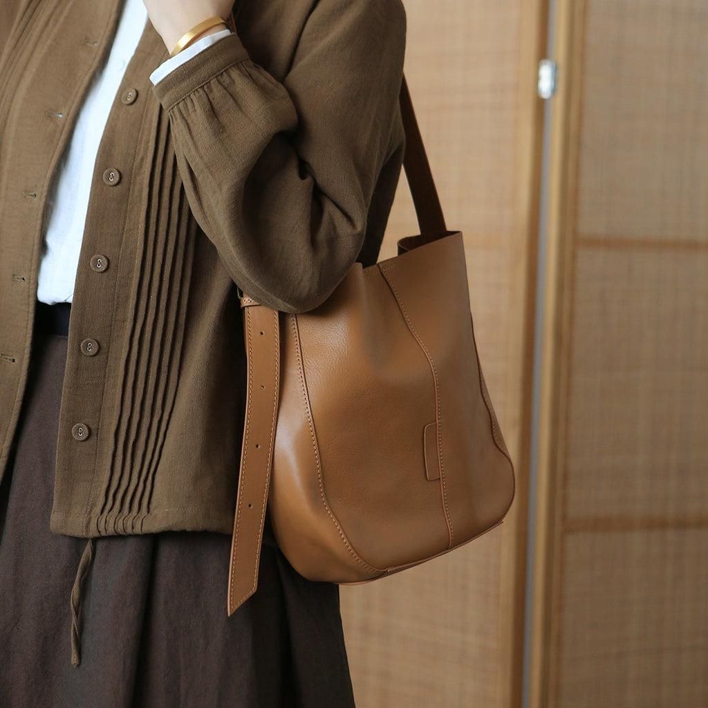 Stylish Women's Genuine Leather Tote Bags Black Leather Shoulder Bag Affordable