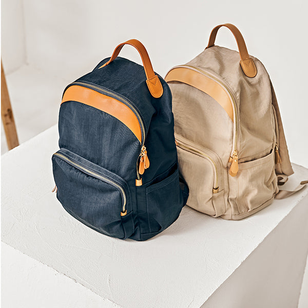 Stylish Women's Nylon Leather Backpack Purse Rucksacks For Women