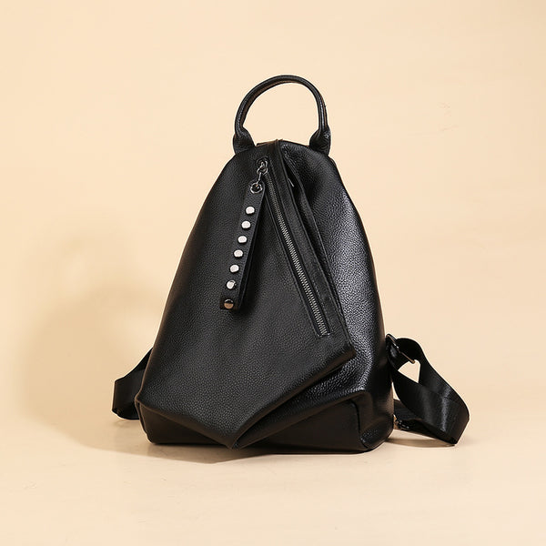 Stylish Womens Black Leather Backpack Bag Ladies Rucksack Accessories