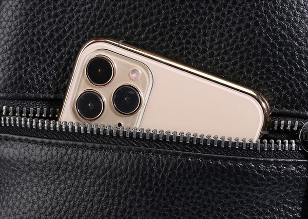 Stylish Womens Black Leather Backpack Bag Ladies Rucksack Genuine Leather