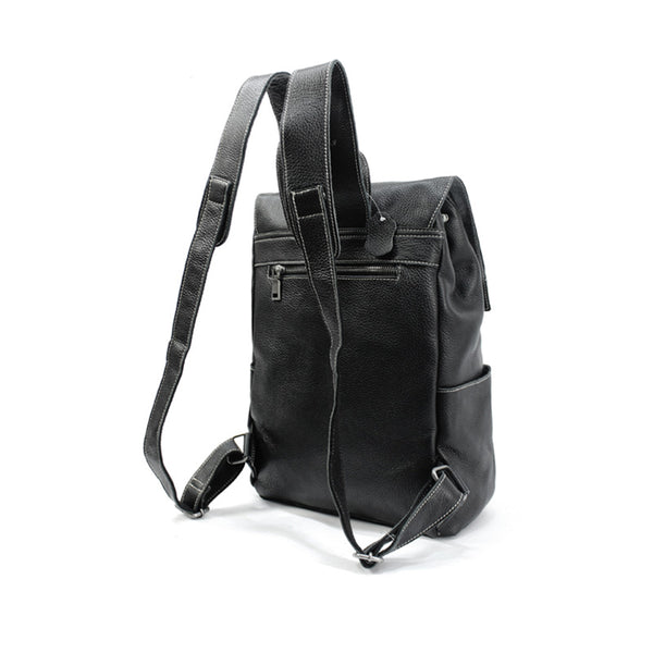 Stylish Womens Black Leather Backpack Bag Laptop Book Bag Purse for Women Chic