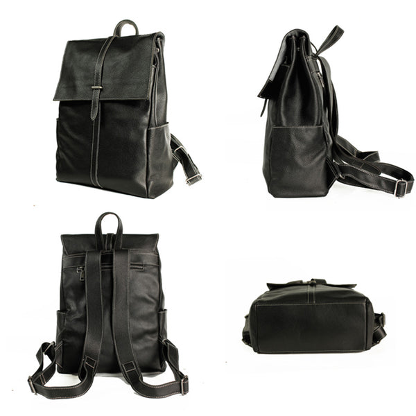Stylish Womens Black Leather Backpack Bag Laptop Book Bag Purse for Women beautiful