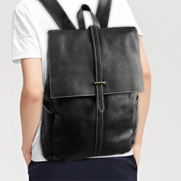 Stylish Womens Black Leather Backpack Bag Laptop Book Bag Purse for Women funky
