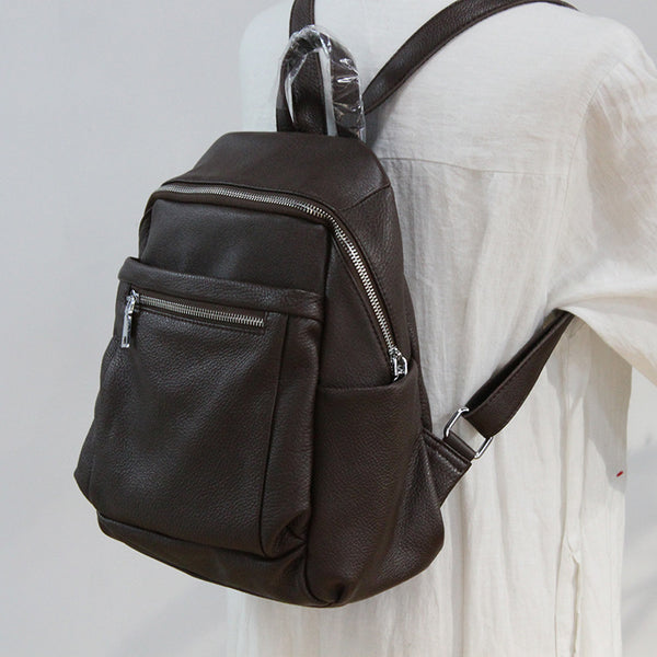 Stylish Womens Black Leather Backpack Bags Purse Chic