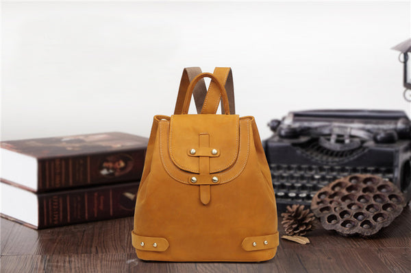 Stylish Womens Brown Leather Backpack Purse Cross Shoulder Bags for Women Funky