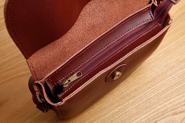 Stylish Womens Leather Saddle Bag Crossbody Bags Purse for Women cute