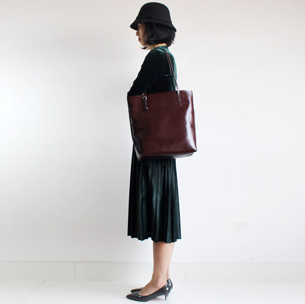 Stylish Womens Red Leather Tote Bag Handbags Shoulder Bag for Women Genuine Leather