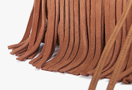 Stylish Womens Suede Bucket Bag Fringe Crossbody Boho Bag For Women Unique