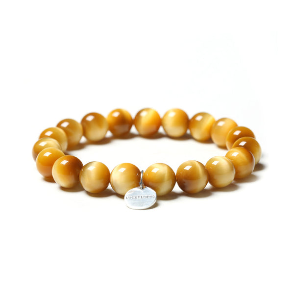 Tigereye Cat's eye Bead Silver Bracelet Handmade Gemstone Jewelry Accessories Women Men gift