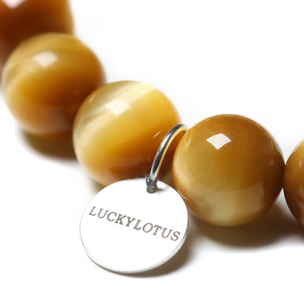 Tigereye Cat's eye Bead Silver Bracelet Handmade Gemstone Jewelry Accessories Women Men october birtstone details