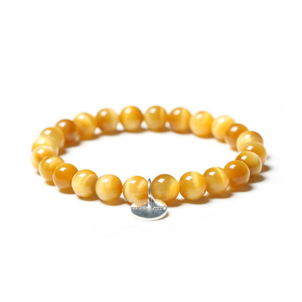 Tigereye Cat's eye Bead Silver Bracelet Handmade Gemstone Jewelry Accessories Women Men