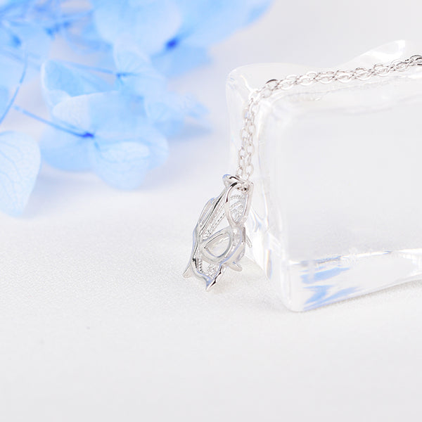 Topaz Moonstone Pendant Necklace Gold Gemstone Jewelry Women back