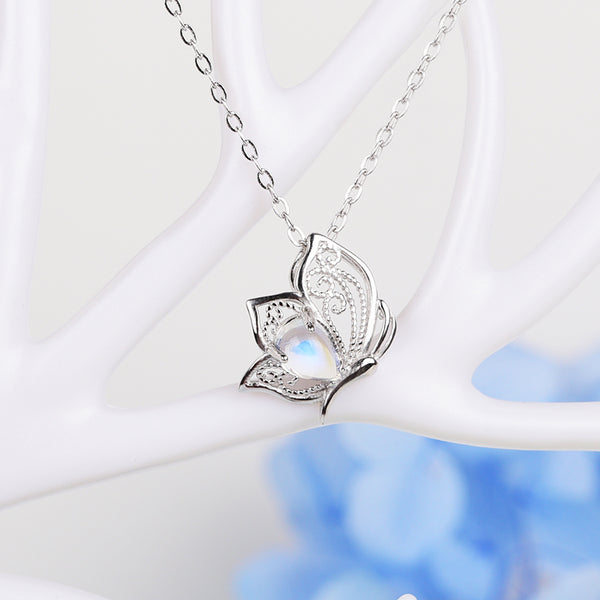 Topaz Moonstone Pendant Necklace Gold Gemstone Jewelry Women gemstone gift