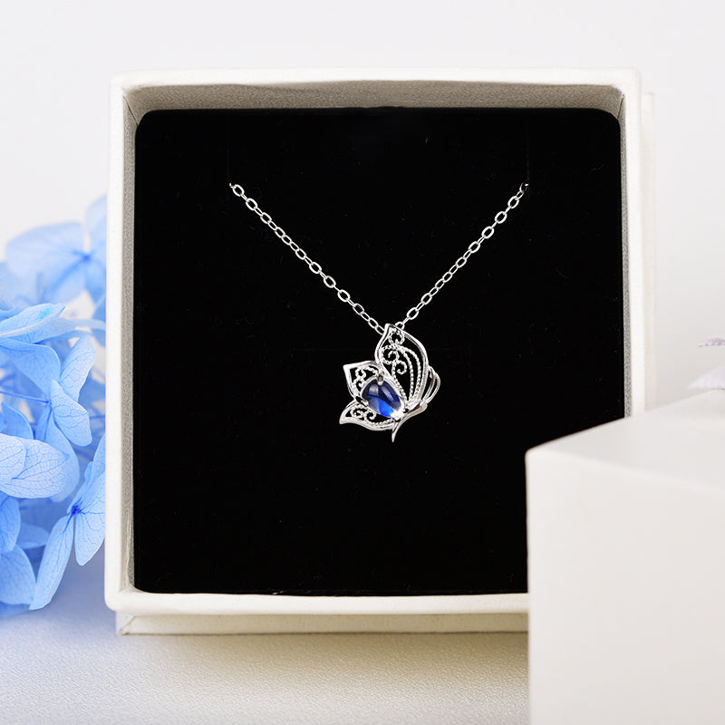Topaz Moonstone Pendant Necklace Gold Gemstone Jewelry Women in case