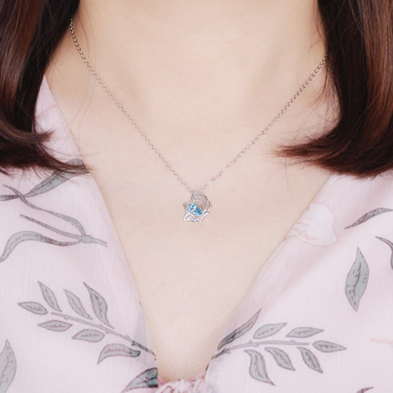 Topaz Moonstone Pendant Necklace Gold Gemstone Jewelry Women wear look