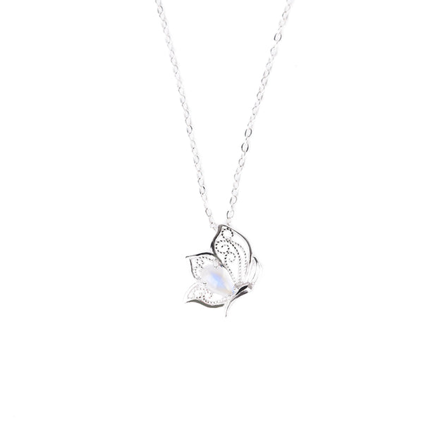 Topaz Moonstone Pendant Necklace Gold white Gemstone Jewelry Women