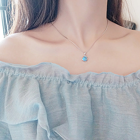 Topaz Pendant Necklace Silver Jewelry Accessories Gift Women beautiful