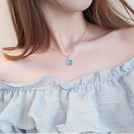 Topaz Pendant Necklace Silver Jewelry Accessories Gift Women wear