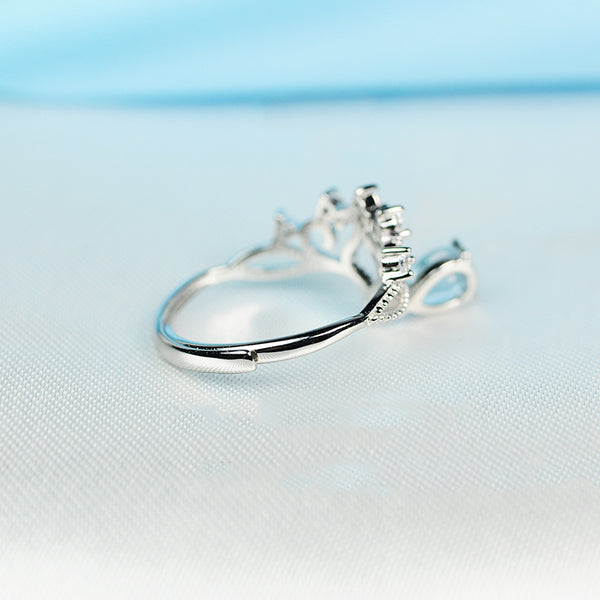 Topaz Ring Gold Silver Engage proposal Ring November Birthstone Women Back