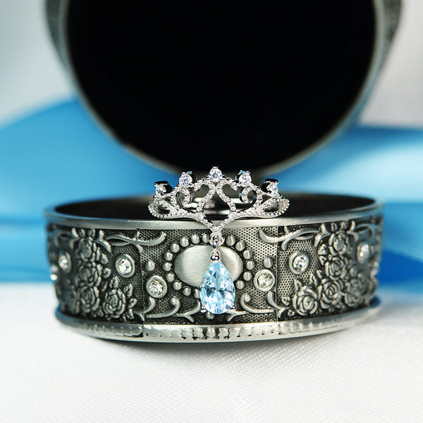 Topaz Ring Gold Silver Engage proposal Ring November Birthstone Women in case